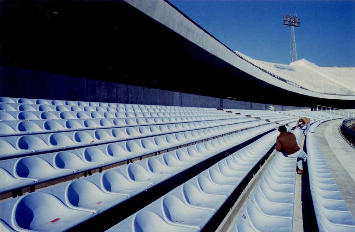 Gian Pietro Borgnolo, sedute da stadio, MuDeFri, Stadio Friuli, Udine, studio Giacomuzzi Moore, 1976, FVG