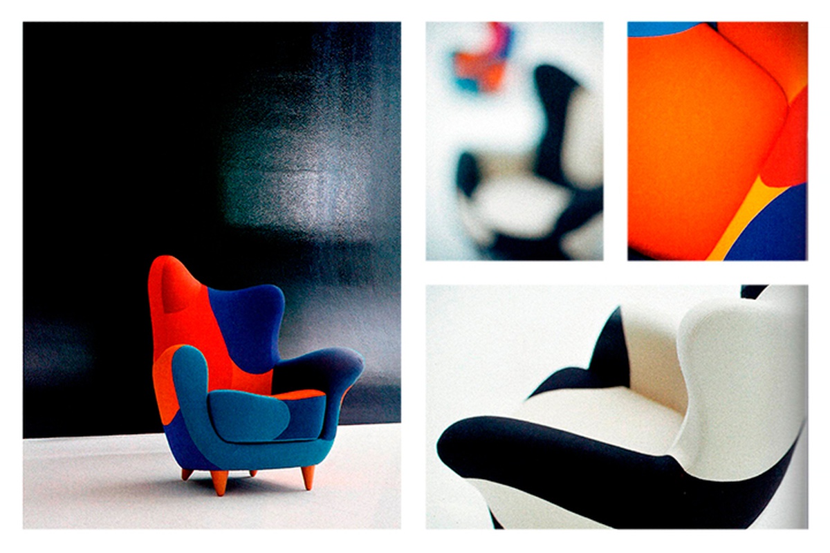 Storia Design Moroso, poltroncina Alessandra, collezione Los muebles amorosos, Ron Arad e Javier Mariscal, 1995 – in produzione