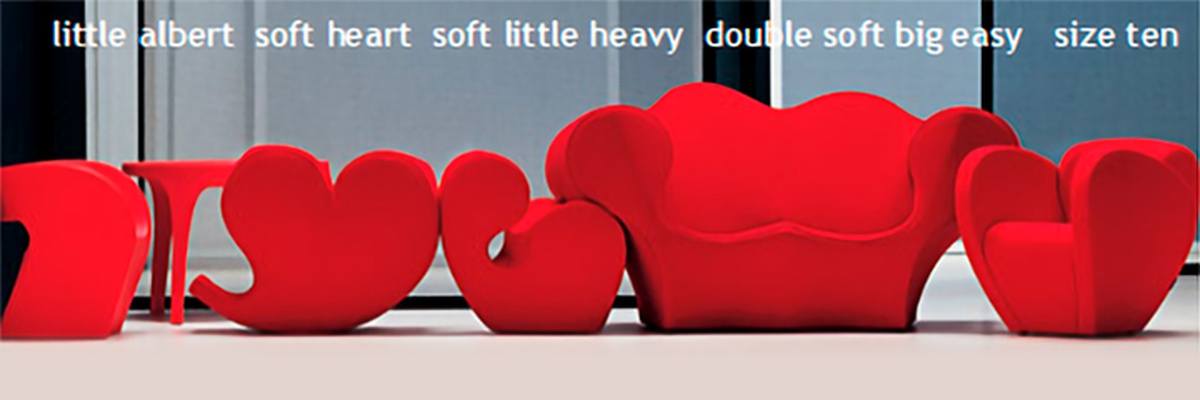 Storia Design Moroso Soft Heart, Spring Collection, innovazione panno ispirazione Ron Arad, 1990