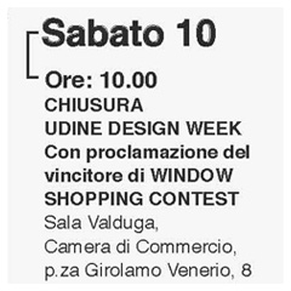 Udine Design Week, premiazioni, Window Shopping Contest